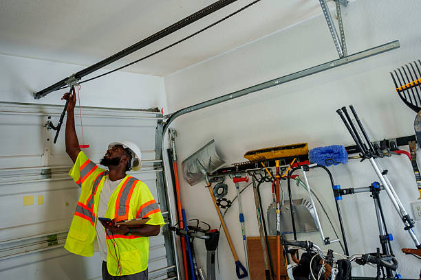 Professional Garage Door Spring Repair technician working in Bayou Vista, TX